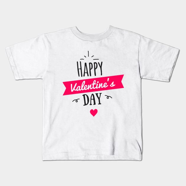 Happy Valentines Day Kids T-Shirt by Abir's Store